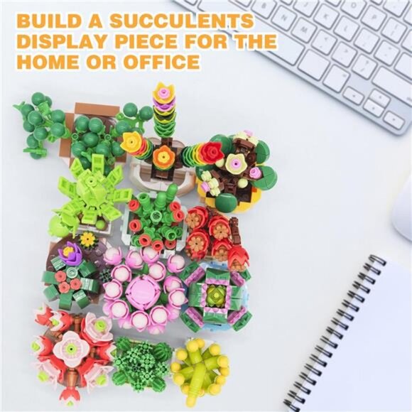 12 Flowers Succulents Building Set for Adults,Succulents Botanical Collection - Picture 4 of 7